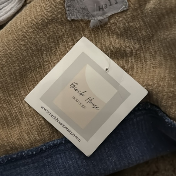 Oli & Hali Mineral Washed Color Block Fitted Corduroy Denim Jacket Raw Hem - Picture 12 of 17